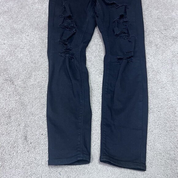 Mudd Jeans High Rise Ankle Jegging Skinny Black Distressed Pockets Size 11 - Picture 9 of 12